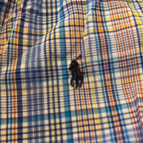 Ralph Lauren Blue and Orange Button Down Shirt Boys Large 14/16 - Picture 4 of 5